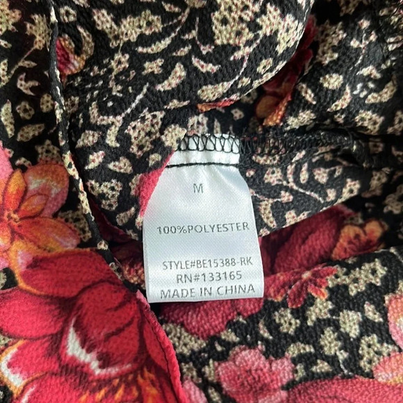 EVERLEIGH Ruffle Print  Wrap Blouse M - Picture 4 of 4